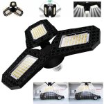 Clairage de garage led 60w, plafonnier led, ampoule de plafond dformable e27 avec 3 panneaux rglables, ...
