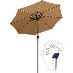 Clairage de parasol solaire avec tlcommande 104 led 8 modes guirlande lumineuse parapluie pour patio ...