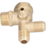 Clapet anti - retour 4 voies filet� en cuivre moul� pour compresseur � air �lectrique 21x16x16x10mm