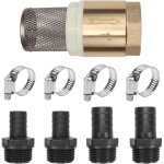 Clapet anti retour avec filtre en acier inoxydable, 1  vanne non retour avec raccord de tuyau, collier ...