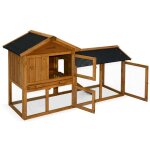 Clapier en bois hotot pour lapin et autres rongeurs. 4 lapins. cage  lapin avec enclos. espace intrieur ...