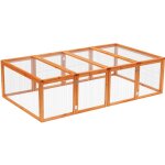 Pawhut - clapier cage  lapins extrieur intrieur 2 portes suprieures 181l x 100l x 48h cm bois massif ...