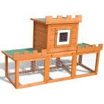 Clapier cage large d'extrieur 142 x 50 x 101 cm bois marron