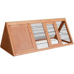 Wiltec clapier triangulaire ? 1180 x 500 x 450 mm ? bois pica ? avec 2 portes, enclos et refuge ? abri ...