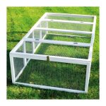 Clapier lapins rabbit run exterieur - cage mobile - couleur blanc