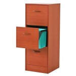 Classeur 3 tiroirs dossiers suspendus merisier office h109cm