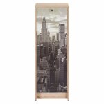 Classeur � rideau ch�ne 6 niches l 37. 8 h 103. 8 p 38. 4 cm - coloris: new york 500