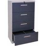 Hegele - classeur suspendu hhg - 042, armoire de bureau en acier, a4 verrouillable, 132x76x46cm gris ...