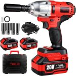 Cl� � chocs sans fil brushless, couple maximal 600 nm, 1 / 2 boulonneuse � choc electrique avec 2x4. ...