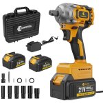 Cl  chocs sans fil conentool 21v brushless 680nm boulonneuse a choc 4000mah, 12 accessoires, sac de ...