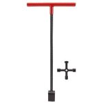 Cl� de compteur d'eau, cl� de trottoir � poign�e en t multifonction avec cl� utilitaire � 4 voies pour ...