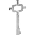 Cl� de construction courte, clef carr�, clef passe partout, avec �chelle de mesure de la longueur des ...