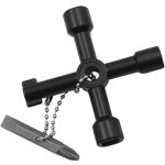 Cl� cruciforme multifonctionnelle � 4 voies pour robinets, compteurs d'eau et armoires �lectriques, avec ...