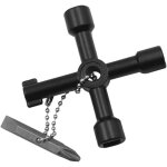 Cl� cruciforme multifonctionnelle � 4 voies pour robinets, compteurs d'eau et armoires �lectriques, avec ...