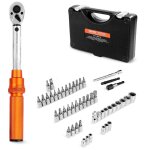 Cle dynamometrique a declenchement entrainement 6, 4 mm 2, 3 - 27, 1 n. m, jeu de cles a cliquet bidirectionne ...