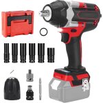 Cl� d'impact sans fil, pistolet d'impact sans brosse 1000nm 1 / 2 pouce compatible avec la batterie makita ...