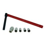 Cle lavabo speciale mitigeur ø 13mm + 5 douilles ø 8 - 9 - 10 - 11 - 12 mm, rouge Cle lavabo speciale mitigeur ø 13mm + 5 douilles ø 8 - 9 - 10 - 11 - 12 mm, rouge