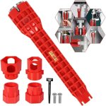 Cl multifonction 14 en 1 pour vier, outil d'installation de robinetterie et de retrait d'crous d'vier, ...