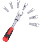 Cle plate a cliquet, mixtes � cliquet tete flexible, jeu de cl�s � cliquet articul�es, 8 pi�ces 9 - 19mm ...