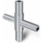 Cl� � purge 4 voies en acier argent� pour tuyau et robinet