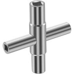 Clé à robinet 4 en 1 en argent, clé à robinet croisée, clé carrée, clé de salle de bain manuelle pour ... Clé à robinet 4 en 1 en argent, clé à robinet croisée, clé carrée, clé de salle de bain manuelle pour ...