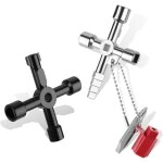 Cl� triangle multifonction 4 voies - 2 pi�ces pour poubelle, armoire electrique, bo�tier compteur, coffret ...