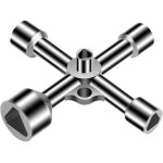 Cl� triangulaire 4 voies 5 tailles 7 mm / 10 mm / 12 mm / 13 mm / 18 mm pour radiateurs, outils d'ouverture ...