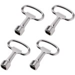 Cl de valve carr pour armoire lectrique, 4 pices, alliage zinc, compatible avec compteurs d'eau et ...