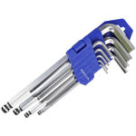 Clefs allen males longues pour v�los cl�s � embout sph�rique, semaket, bleu, 1 jeu de 9 pi�ces