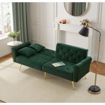 Clic - clac 2 places avec dossiers r�glables 3 positions et 2 coussins, pieds m�tal dor�, en velours ...