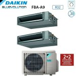 Daikin - climatiseur bluevolution dual split ducted rversible series fba - a 12 + 12 avec 3mxm68n r ...