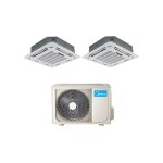 Climatiseur midea cassette 4 voies dual split r - 32 9000 + 9000 avec m20 - 18fn8 - q - new 9 + 9
