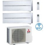 Climatiseur mitsubishi kirigamine style wifi r32 blanc perle double split inverter 9000 + 12000 btu avec ...