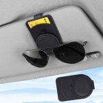 Clip de lunettes de voiture, bo�te de rangement de voiture multifonctionnelle en cuir magn�tique, clip ...