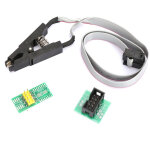 Clip de test ic de puce flash soic8 sop8, gain de temps, connexion de l'adaptateur sop8 - dip8, adaptateur ...