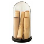Paris prix - cloche dco en verre 'parchemins' 31cm beige
