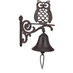 Cloche fonte chouette sonnette murale antique rustique hibou cordon dco impermable porte jardin brun ...