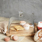 Cloche sur plateau bois verre 17x23x23cm