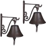 Clochette de porte en fonte, lot 2, antique carillon fort et clair cloche murale r�sistante brune