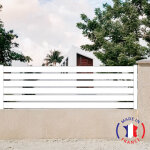 Cl�ture aluminium 6 lames mod�le ajour� en kit dimensions l. 2107mm (poteaux compris) x h. 675mm couleurs ...