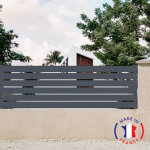 Cl�ture aluminium 6 lames mod�le ajour� en kit dimensions l. 2107mm (poteaux compris) x h. 675mm couleurs ...