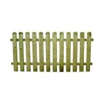 Cl�ture en bois tournesol 80 cm de haut ? pin impr�gn� en autoclave ? 12 lattes verticales arrondies ...