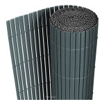 Brise - vue en pvc gris 200 x 300 cm ? r�sistant aux intemp�ries ? montage facile sans outils ? pour ...