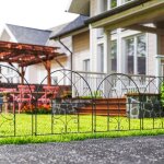 Cl�ture d�corative de jardin modulable en acier, finition noire, barri�re pour massifs, bordures et animaux ...