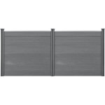 Neu. holz - cltures de jardin brise - vue avec 4 poteaux planches bois composite wpc 165x314cm gris ...