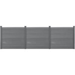 Neu. holz - clôtures de jardin brise - vue avec 4 poteaux planches bois composite wpc 165x466cm gris ... Neu. holz - clôtures de jardin brise - vue avec 4 poteaux planches bois composite wpc 165x466cm gris ...