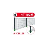 Cloture&jardin - kit grillage rigide gris anthracite 100m - jardimalin clips + - fil 4mm - 1, 23 mtre ...