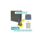 Cloture&jardin - platine aluminium poteau 4 entr�es + vis de fixation