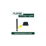 Cloture&jardin - platine poteau à clips gris anthracite - jardipro Cloture&jardin - platine poteau à clips gris anthracite - jardipro