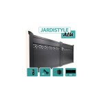 Cloture&jardin - portail aluminium gris anthracite - design - largeur 3m - 1, 60 mtre